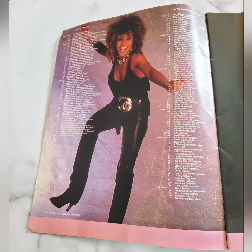 Tina Turner Private Dancer 1985 Concert Tour Program Book